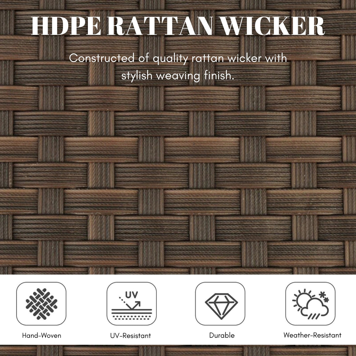 1-Piece Outdoor Rattan Wicker Patio Dining Chair
