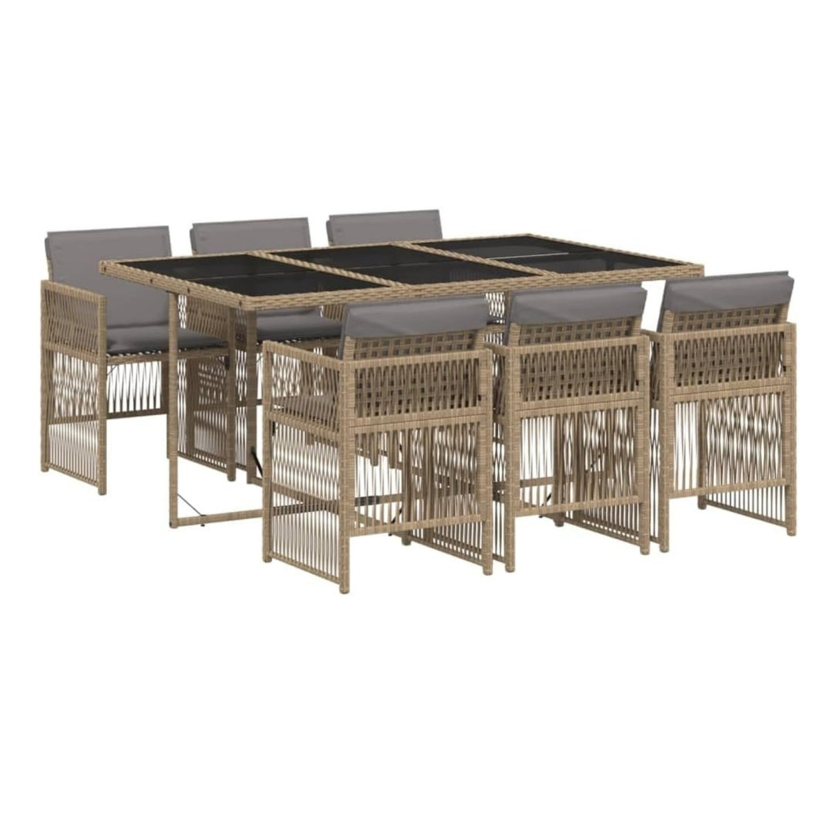 Outdoor Rattan Wicker Dinning Set 7-Piece