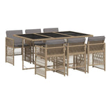 Outdoor Rattan Wicker Dinning Set 7-Piece