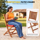 Acacia Wood Foldable Outdoor Bistro Set – 2 Chairs & Round Table