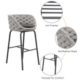 2-Piece Outdoor Rope Bar Chairs – Stylish Comfort Built to Last