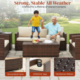 Outdoor 7-Seater Wicker Sectional Sofa Set