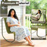 Outdoor Rope Patio Conversation Set with 2 Lounge Chairs & Round Center Table