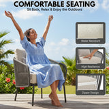 Outdoor Rope 2-Piece Sofa Chairs (Grey & Off-White)