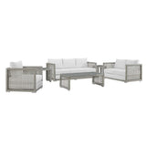 Outdoor Wicker Woven 6 Pieces Sectional Patio Furniture Set