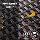 Outdoor All-Weather Resistant Rattan Wicker 5-Piece Dining Set