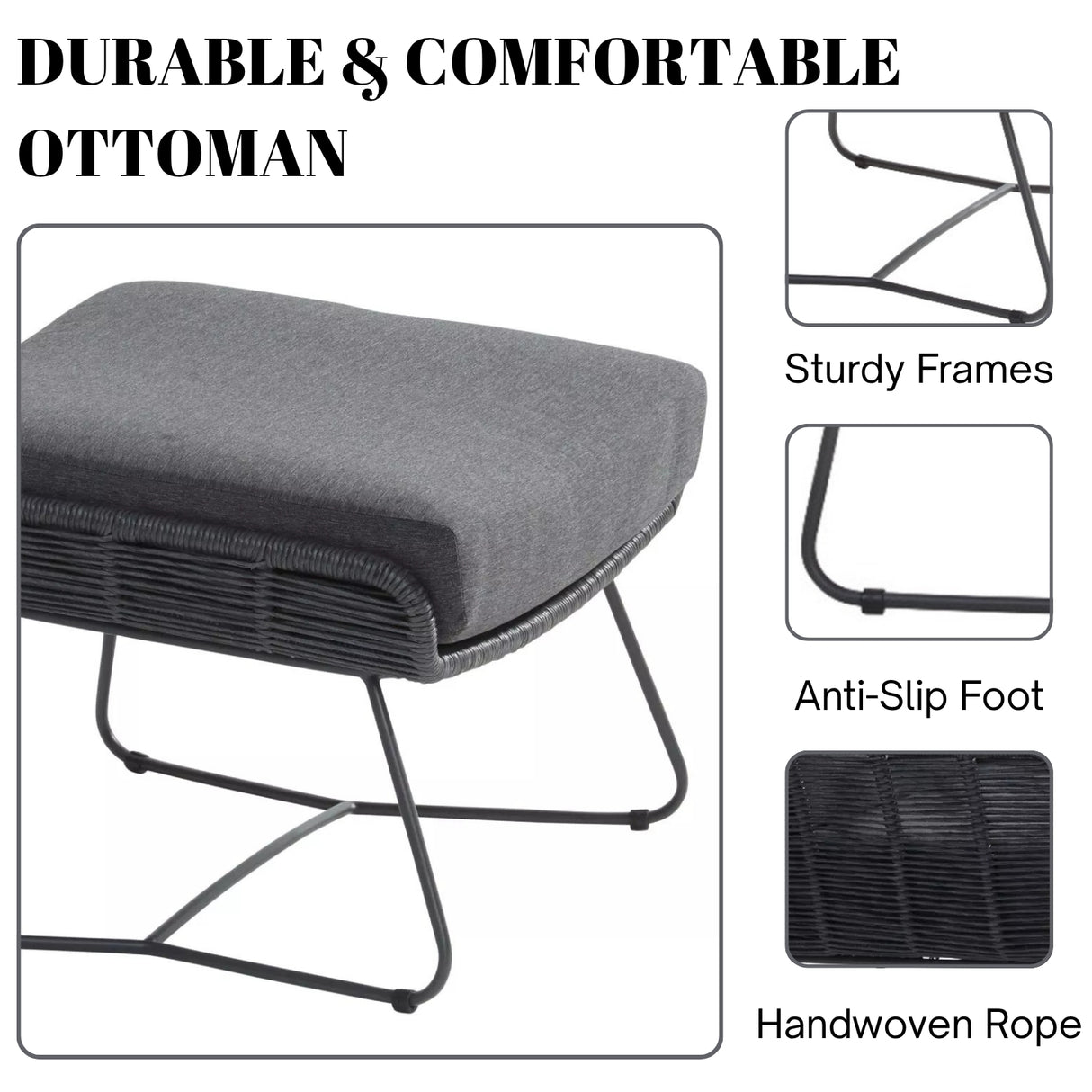 Outdoor All-Weather Rope Footstool