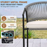 4-Piece Outdoor Rope Patio Dining Chairs