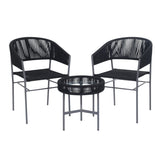3-Piece Grey Rope Outdoor Patio Set
