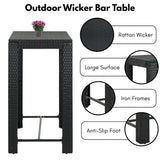 Outdoor Rattan Wicker High Top Bar Table
