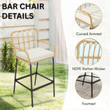Outdoor Rattan Wicker Bar Set with Round Table