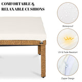 Set of 2 Wicker Ottomans, Multipurpose Outdoor Furniture