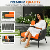 Outdoor 3 Piece All-Weather Rope Patio Set