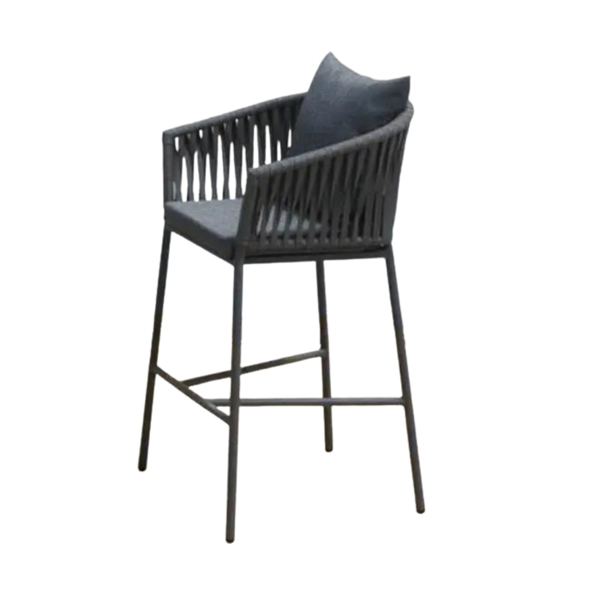 Outdoor Rope 5-Piece Bar Set With a High-Top Round Table