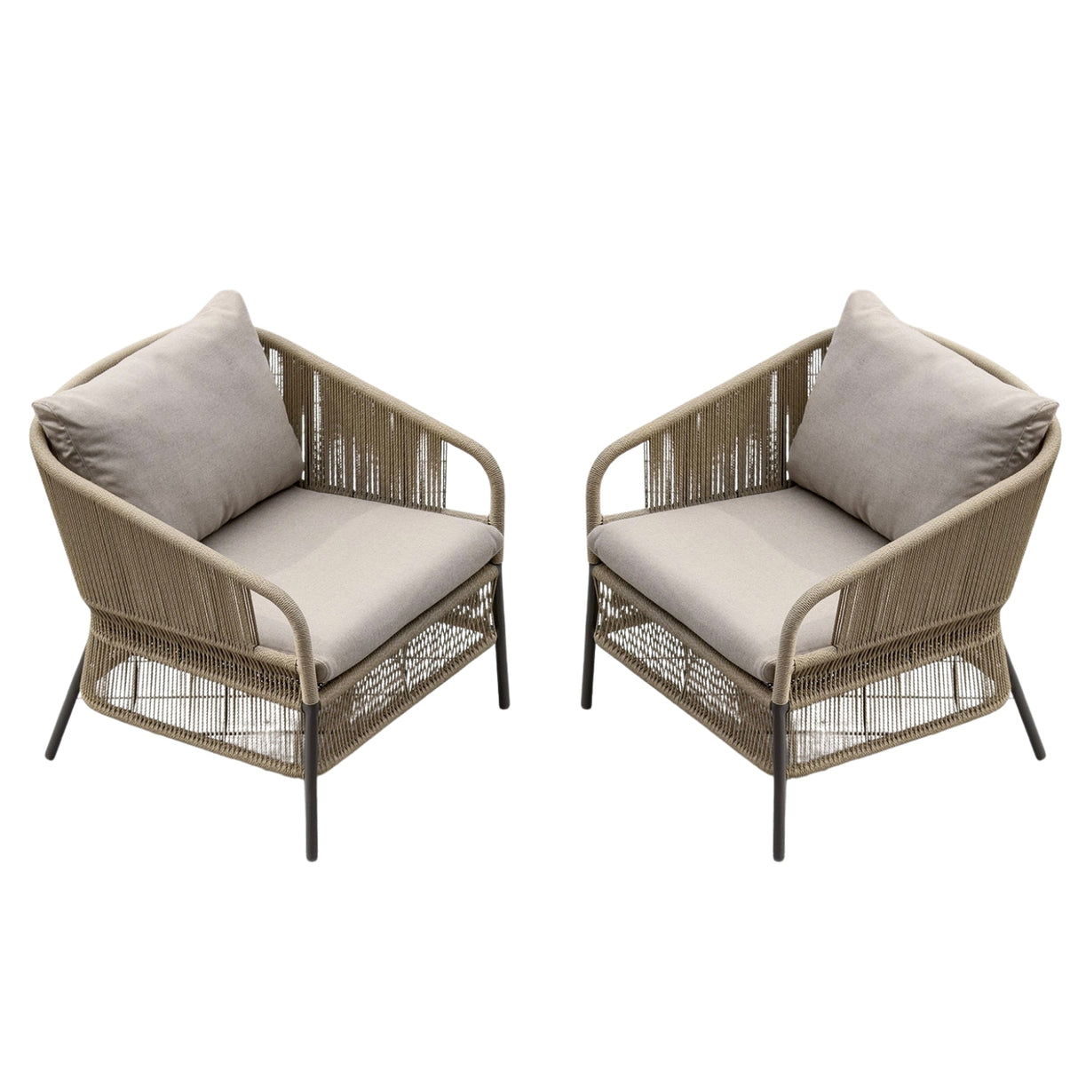 2-Piece Outdoor Rope Single Seater Sofa