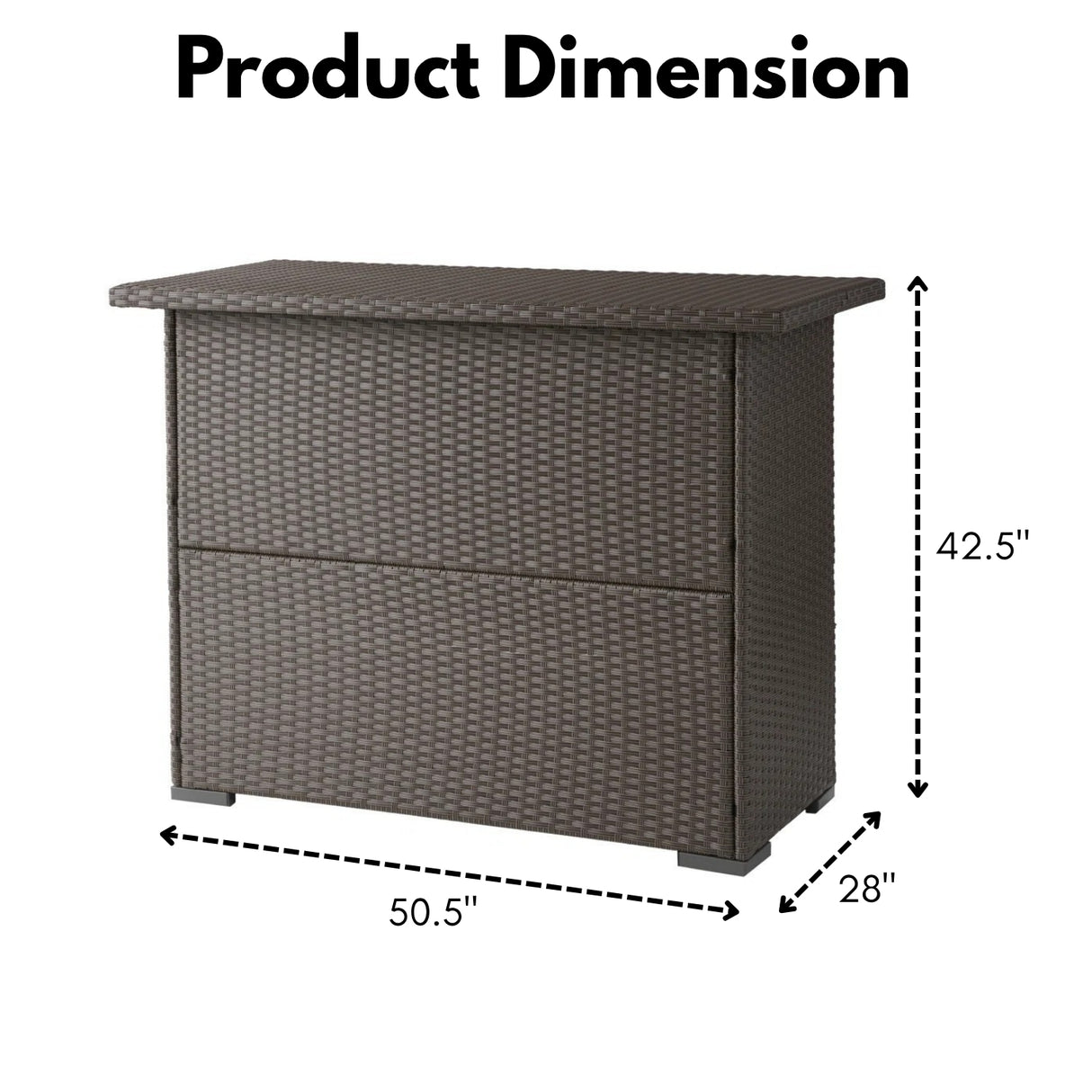 Outdoor Rattan Wicker Bar Table With Storage Selves