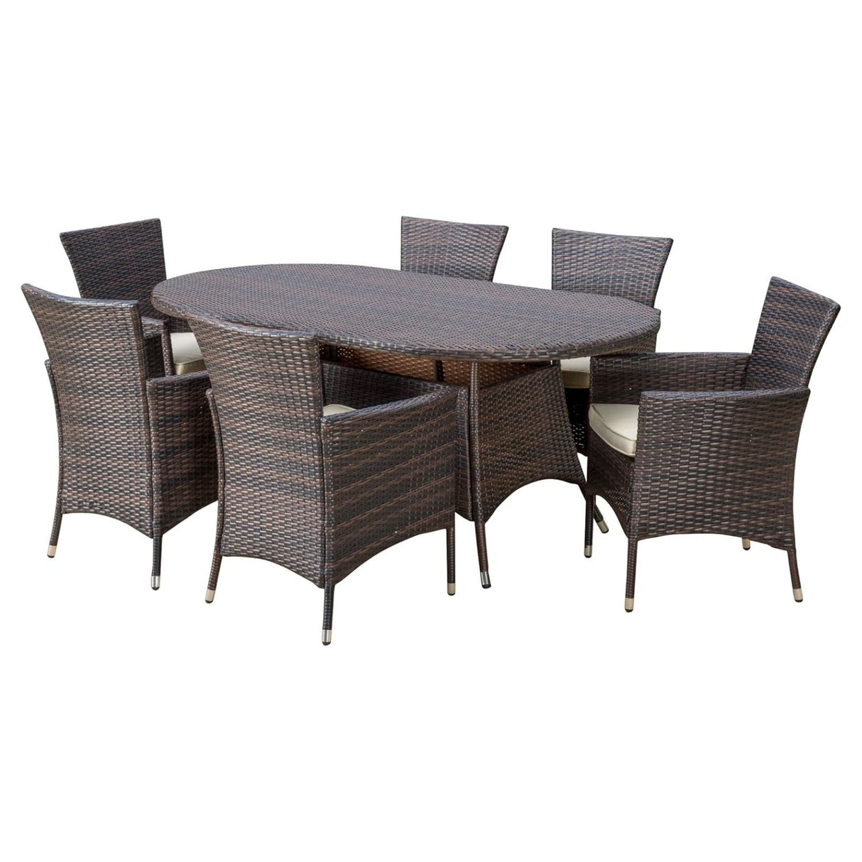 7-Piece Outdoor Rattan Wicker Dining Table Set
