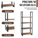 Solid Sheesham Wood 4 Tier Tall Standing Corner Open Bookcase