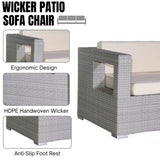 3-Seater Outdoor Rattan Wicker Patio Sofa