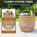 3 Piece Garden Outdoor Rope Patio Set