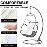 Outdoor Rattan Wicker Hanging Swing Chair with Cushion