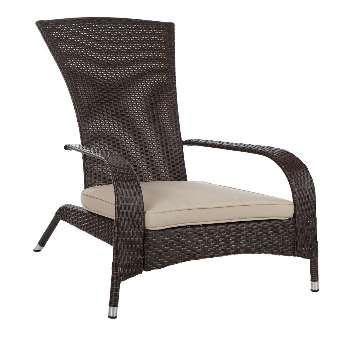 1-Piece Outdoor Wicker Single Seater Adirondack Style Armchair