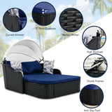 Outdoor Rattan Wicker Double Seater Canopy Daybed