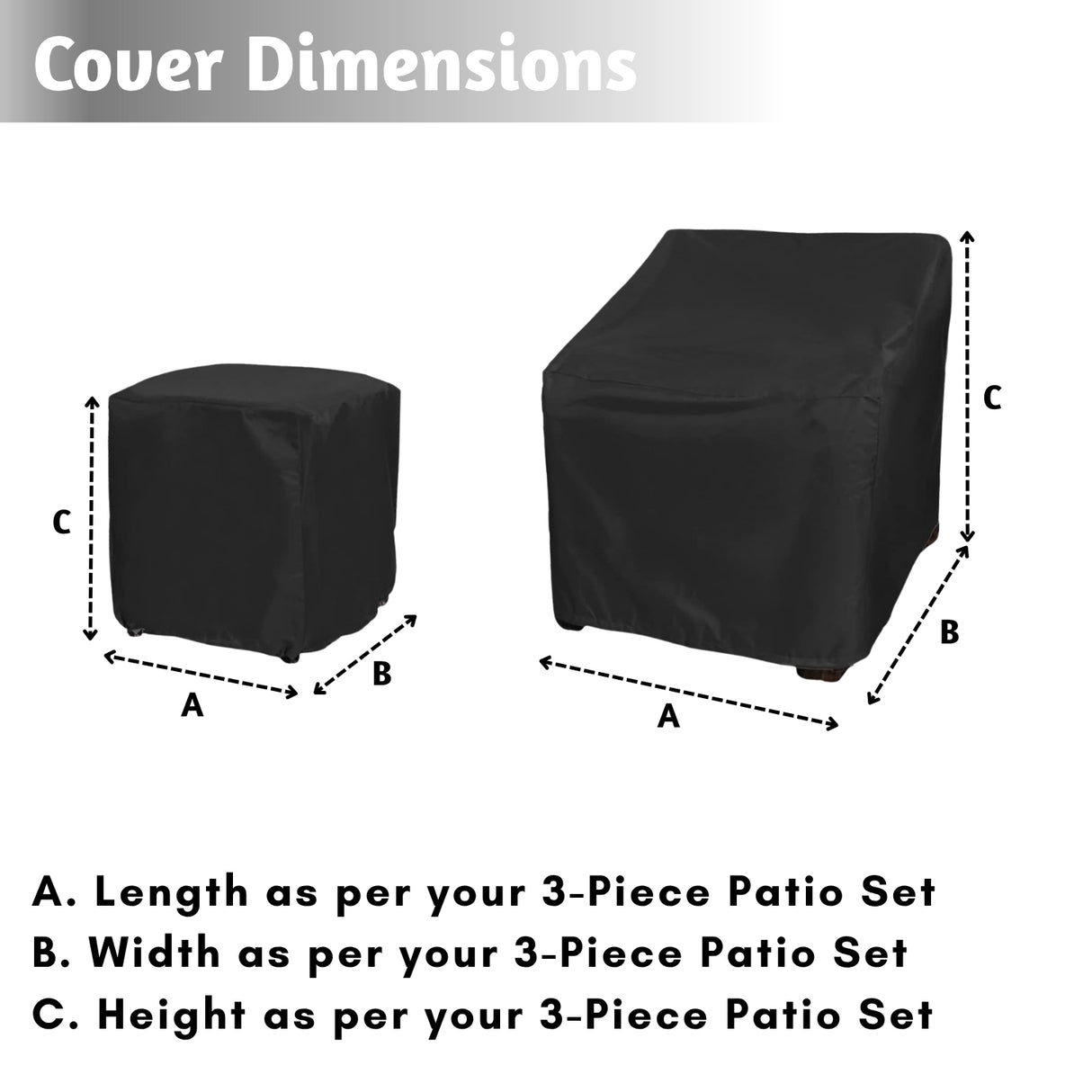 Outdoor 3-Piece Patio Set Cover