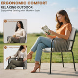 2-Piece Outdoor Rope Patio Dining Chairs
