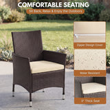 2-Piece Outdoor Rattan Wicker Patio Dining Chairs