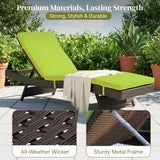 Outdoor Rattan Wicker Chaise Lounger For Poolside