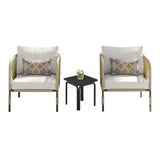 3 Piece Garden Outdoor Rope Patio Set