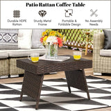 Outdoor Rattan Wicker Foldable Table