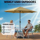 Outdoor Wicker 3-Piece Patio Set with Outdoor Umbrella