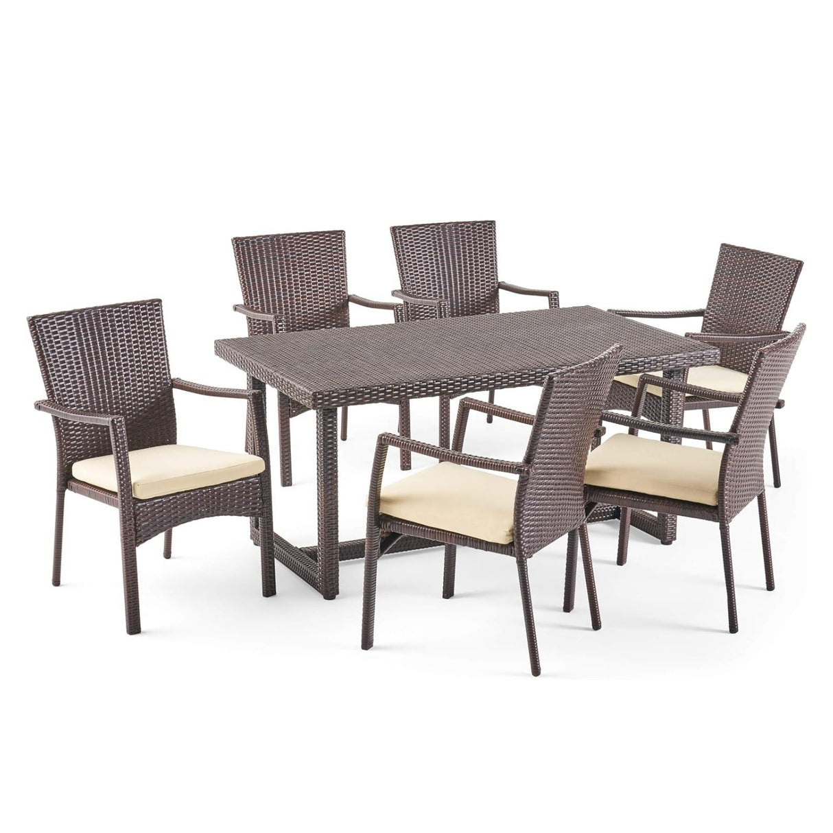 7-Piece Outdoor Rattan Wicker Dining Set