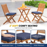 Acacia Wood Foldable Outdoor Bistro Set – 2 Chairs & Round Table