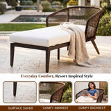 Outdoor Single Seater Patio Daybed with Handwoven Rope