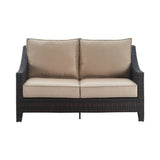 Outdoor Rattan Wicker 1-Piece Loveseat Sofa
