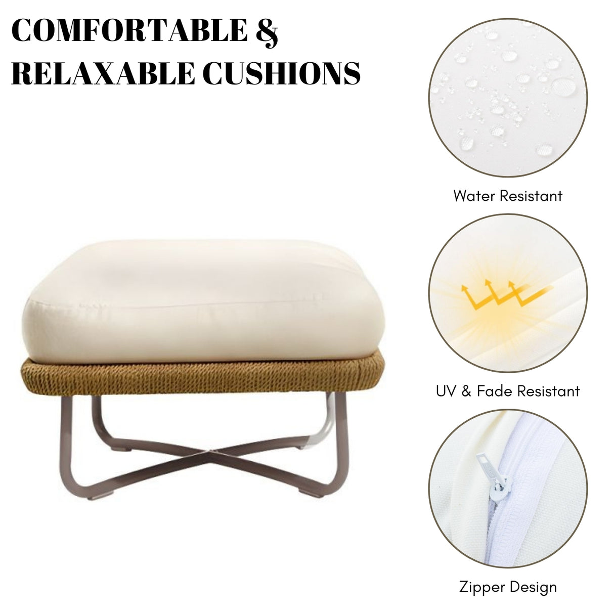 Outdoor All-Weather Rope Ottoman