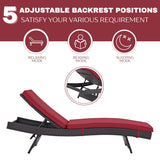 Outdoor Rattan Wicker Chaise Lounger For Poolside
