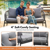 Outdoor 5 Seater Rope Conversation Sofa Set (Grey)