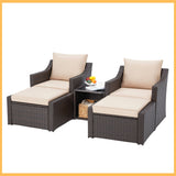 Outdoor Wicker 5-Piece Patio Sofa Set
