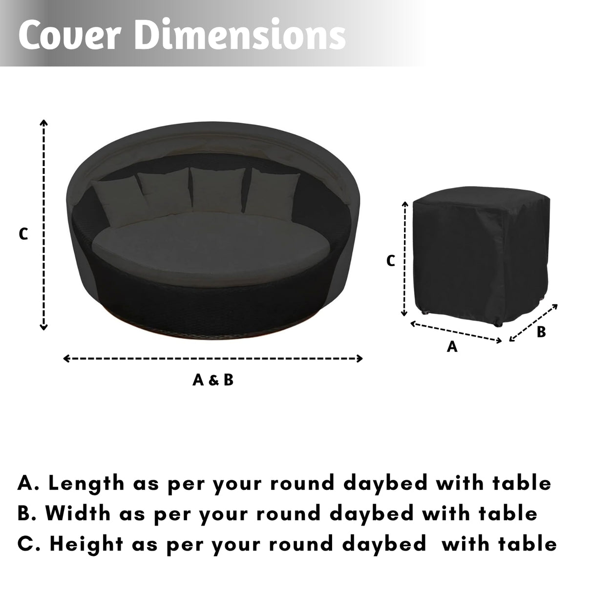 Outdoor Round Daybed With Table Cover