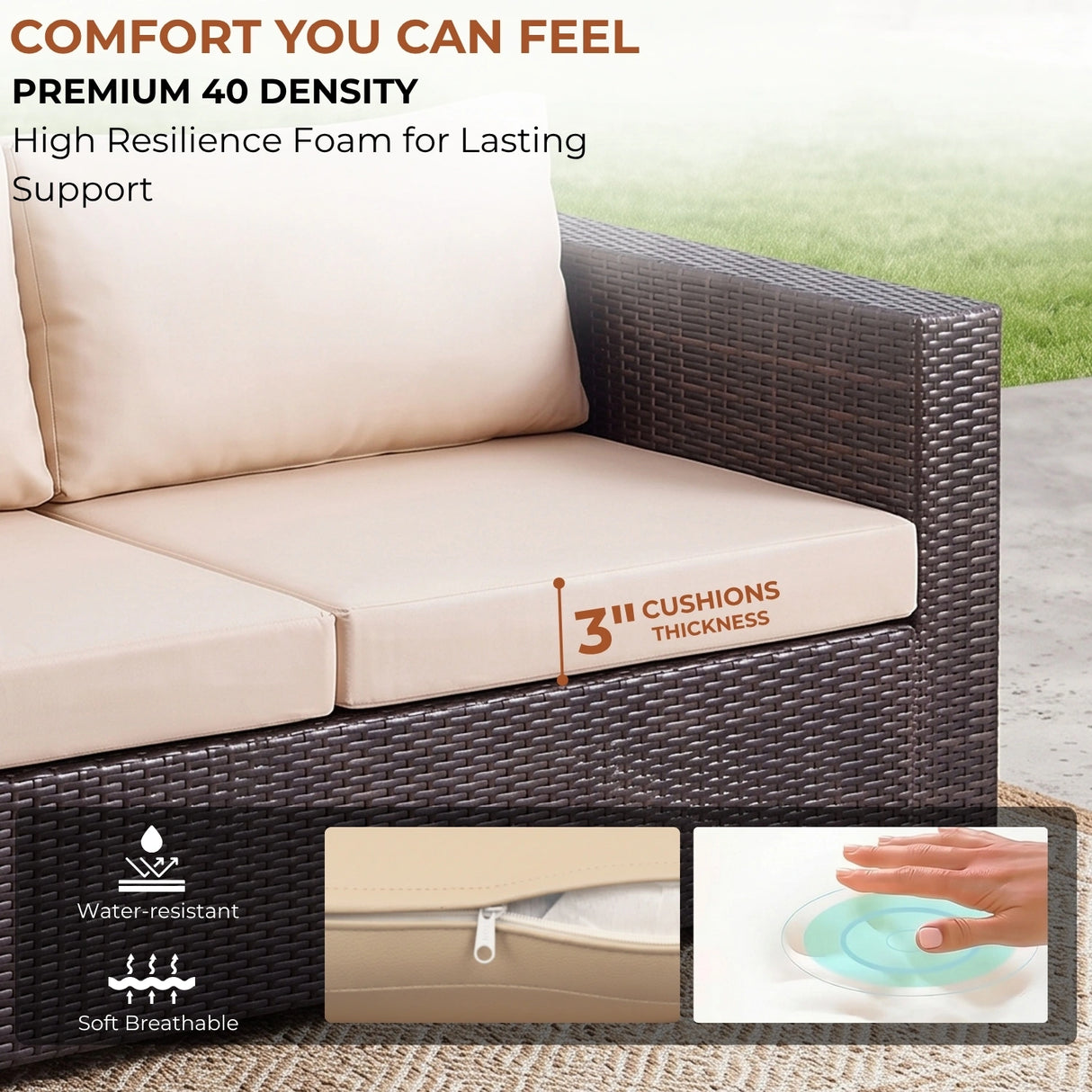 Outdoor Wicker 7-Seater Sofa Set