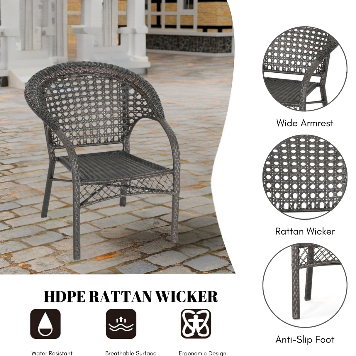 7-Piece Outdoor Rattan Wicker Dining Table Set