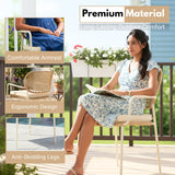 Outdoor Rope Dining Chair with Cushion (Beige & Cream)