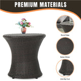 Outdoor Wicker Round Patio End Table