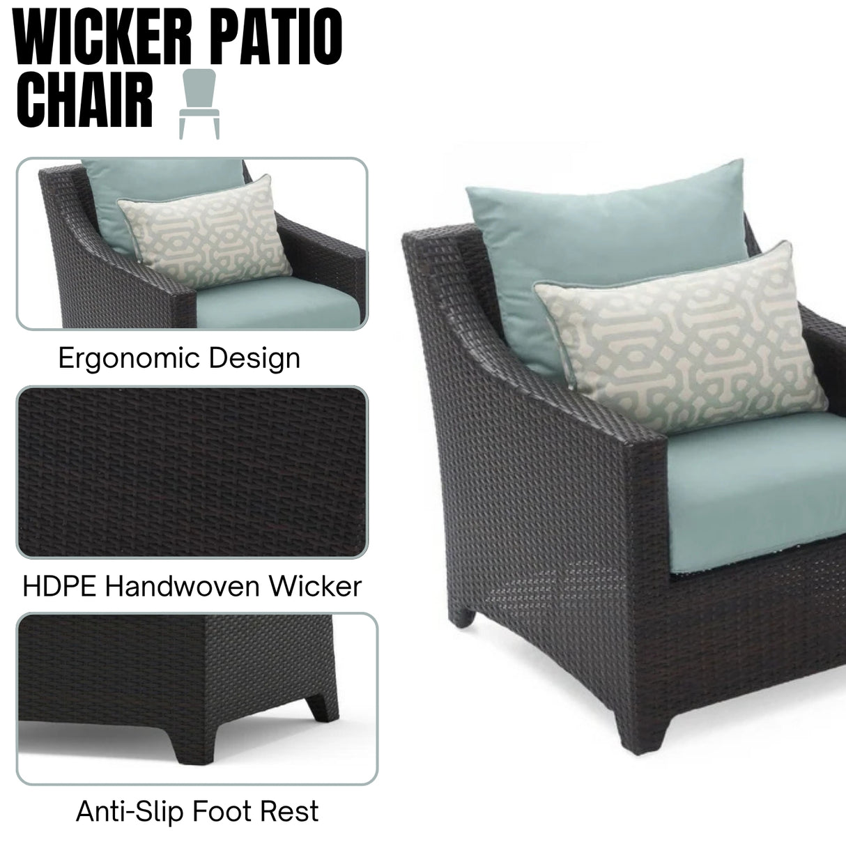 All Weather Outdoor Wicker Garden L-Shape Sectional Conversation Set