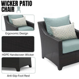 All Weather Outdoor Wicker Garden L-Shape Sectional Conversation Set