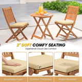 Acacia Wood Foldable Outdoor Bistro Set – 2 Chairs & Round Table